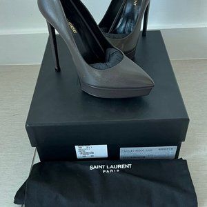 Yves Saint Laurent  High heel leather up Vernigolf Road grey